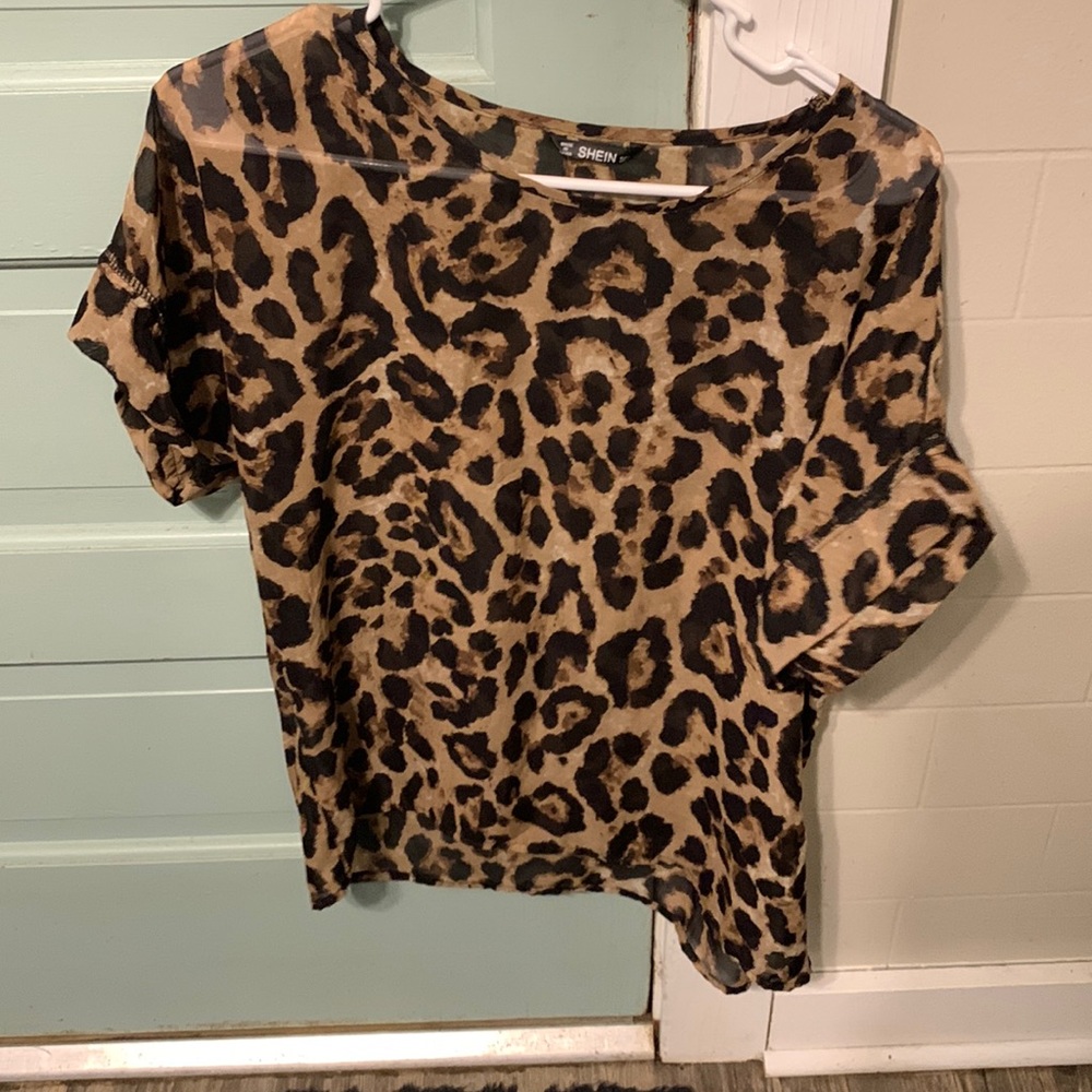 Super cute see through cheetah print top